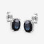 Boucles d'oreilles en saphir bleu véritable de 1,90 carat en or blanc 10K