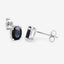 Boucles d'oreilles en saphir bleu véritable de 1,90 carat en or blanc 10K
