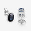 Boucles d'oreilles en saphir bleu véritable de 1,90 carat en or blanc 10K