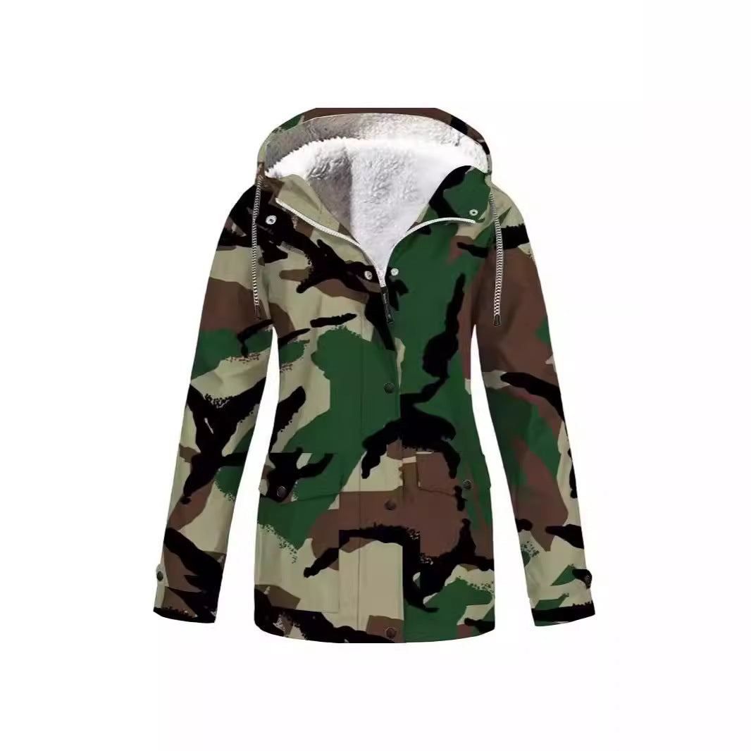 Hooded Camouflage Waterproof Outdoor Shell Jacket