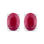 1.70 Carat Genuine Ruby 10K White Gold Earrings