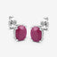 1.70 Carat Genuine Ruby 10K White Gold Earrings