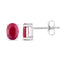 1.70 Carat Genuine Ruby 10K White Gold Earrings