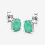 Boucles d'oreilles en or blanc 10K avec émeraudes zambiennes de 1,44 carat