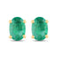 Boucles d'oreilles en or jaune 10K avec émeraude zambienne véritable de 0,88 carat