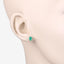 Boucles d'oreilles en or jaune 10K avec émeraude zambienne véritable de 0,88 carat