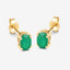 Boucles d'oreilles en or jaune 10K avec émeraude zambienne véritable de 0,88 carat
