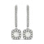 Cushion Shape Halo Style Diamond Drop Earrings in 14k White Gold