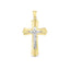Pendentif croix en or bicolore 14k avec taille de diamant