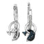 Boucles d'oreilles en argent sterling .925 avec diamants bleus et blancs élégants