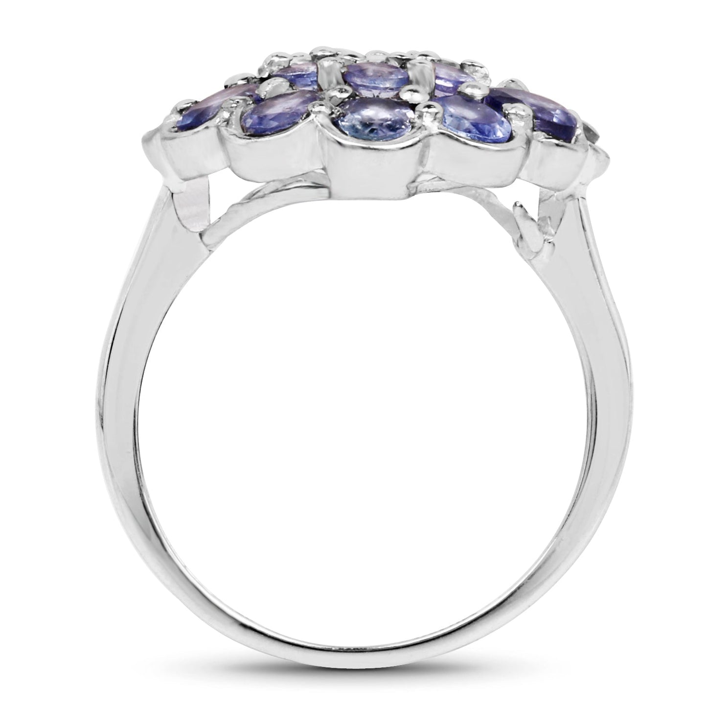 Anillo de Compromiso de Plata Esterlina con Tanzanita Genuina de 2.70 Quilates