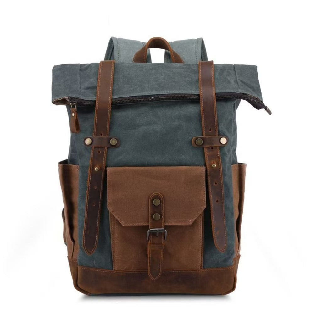 Bolsa de Viaje de Lona Impermeable Vintage con Cera de Aceite