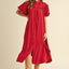 Robe chemise à manches bouffantes en lavage minéral