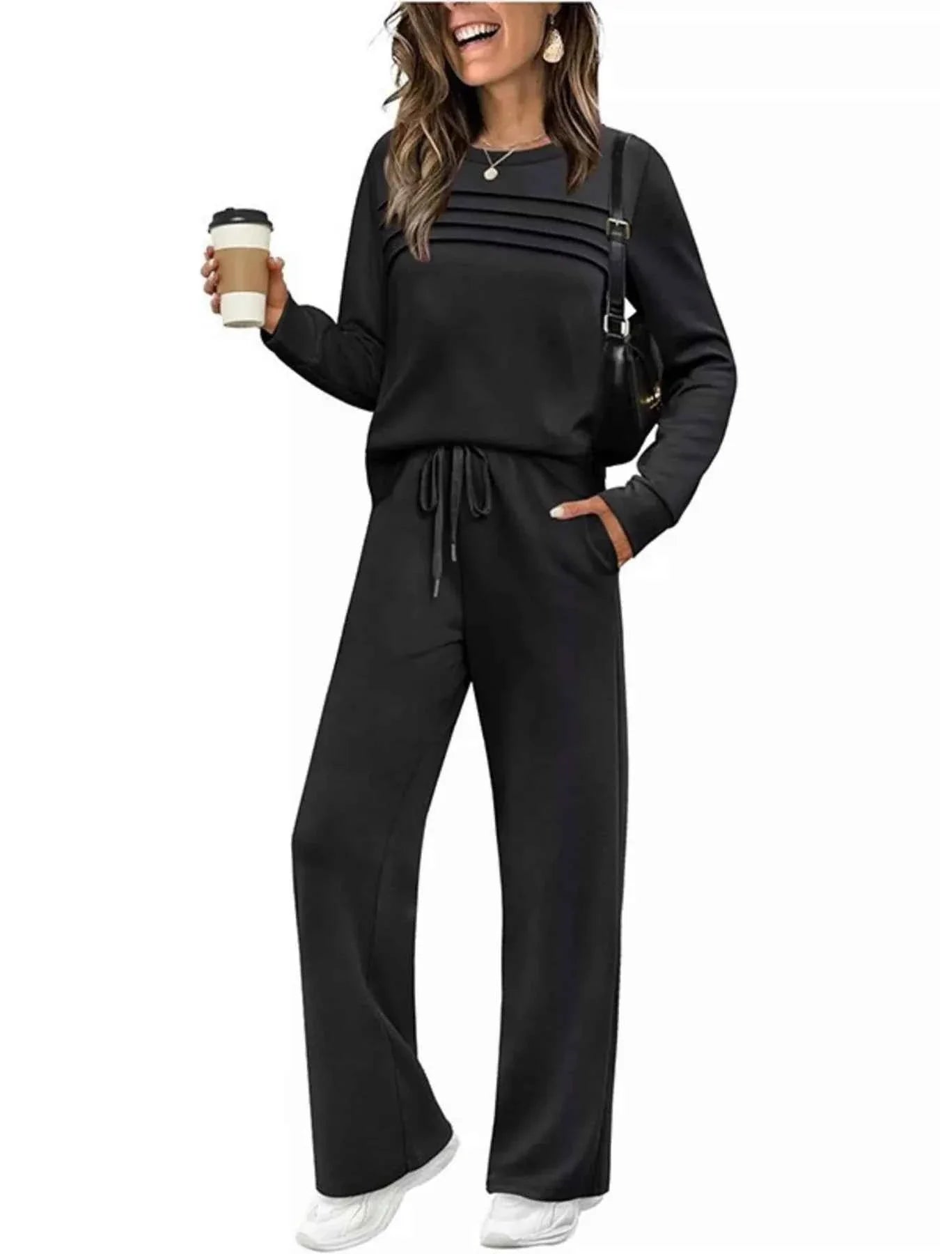 Plus Comfort Duo: Versatile Top & Pants Ensemble