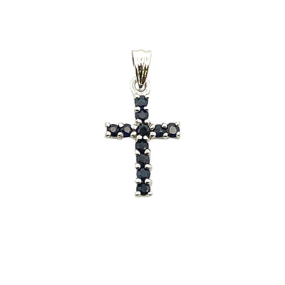 .21ct Sapphire Cross Pendant in 10KT White Gold