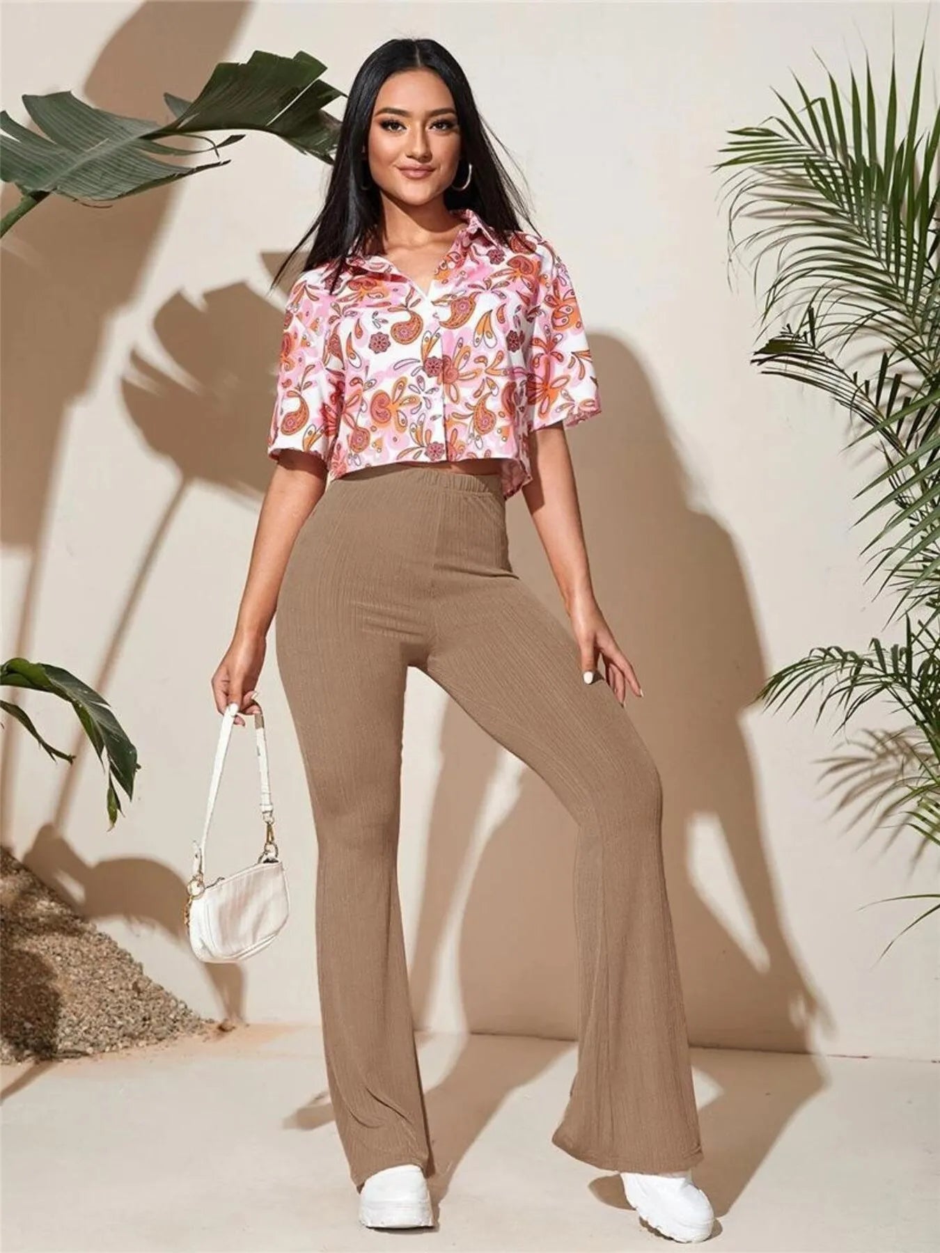 Full Size High-Waist Flare Active Pants