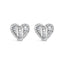 Boucles d'oreilles en diamant en forme de cœur plaquées or 14K
