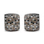 Pendientes de aro huggie de diamantes multicolores en oro blanco de 18K con baño de rodio negro