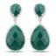 19.42 Carat Dyed Emerald and White Topaz Sterling Silver Earrings