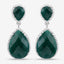 19.42 Carat Dyed Emerald and White Topaz Sterling Silver Earrings