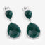 19.42 Carat Dyed Emerald and White Topaz Sterling Silver Earrings