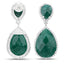 19.42 Carat Dyed Emerald and White Topaz Sterling Silver Earrings