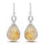 Boucles d'oreilles en argent sterling avec rutile doré de 10,04 carats et topaze blanche
