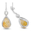 Boucles d'oreilles en argent sterling avec rutile doré de 10,04 carats et topaze blanche