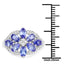 Bague en argent sterling avec tanzanite véritable de 2,27 carats et zircon blanc