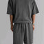 Men's Plus Size Round Neck Top and Shorts Set