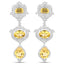 6.63 Carat Genuine Citrine & White Topaz Sterling Silver Earrings