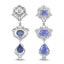 7.73 Carat Genuine Tanzanite & White Topaz Sterling Silver Earrings