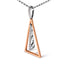 14K Rose and White Gold Diamond Windchime Pendant Necklace