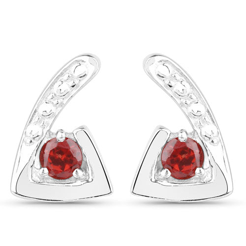 0.44 Carat Genuine Garnet Sterling Silver Earrings