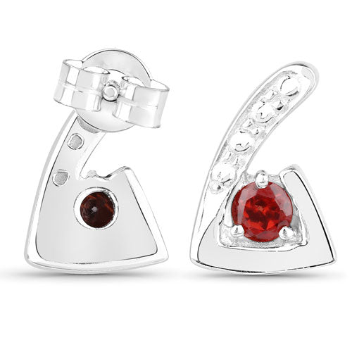 0.44 Carat Genuine Garnet Sterling Silver Earrings
