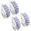 Pendientes de plata esterlina con tanzanita genuina de 3.92 quilates