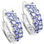 Pendientes de plata esterlina con tanzanita genuina de 3.92 quilates