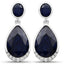 Elegant 7.90 Carat Dyed Sapphire & Diamond Earrings in Sterling Silver