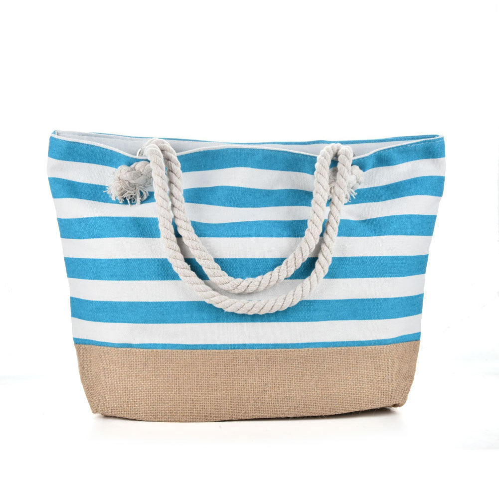 Stylish Striped Beach Bag for Women - Large Capacity