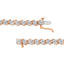 14K Rose Gold Plated Sterling Silver Diamond Tennis Bracelet - 7"
