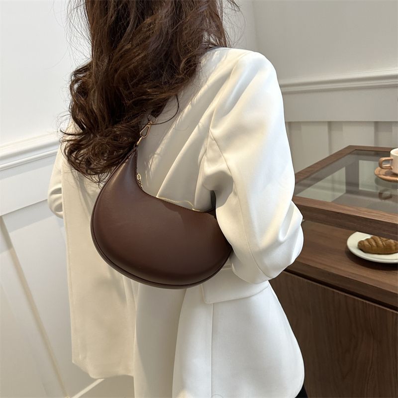 Bolso de Hombro Texturizado en Forma de Media Luna Niche para Mujeres
