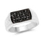 Bague de fiançailles en argent sterling avec diamant noir véritable de 0,42 carat