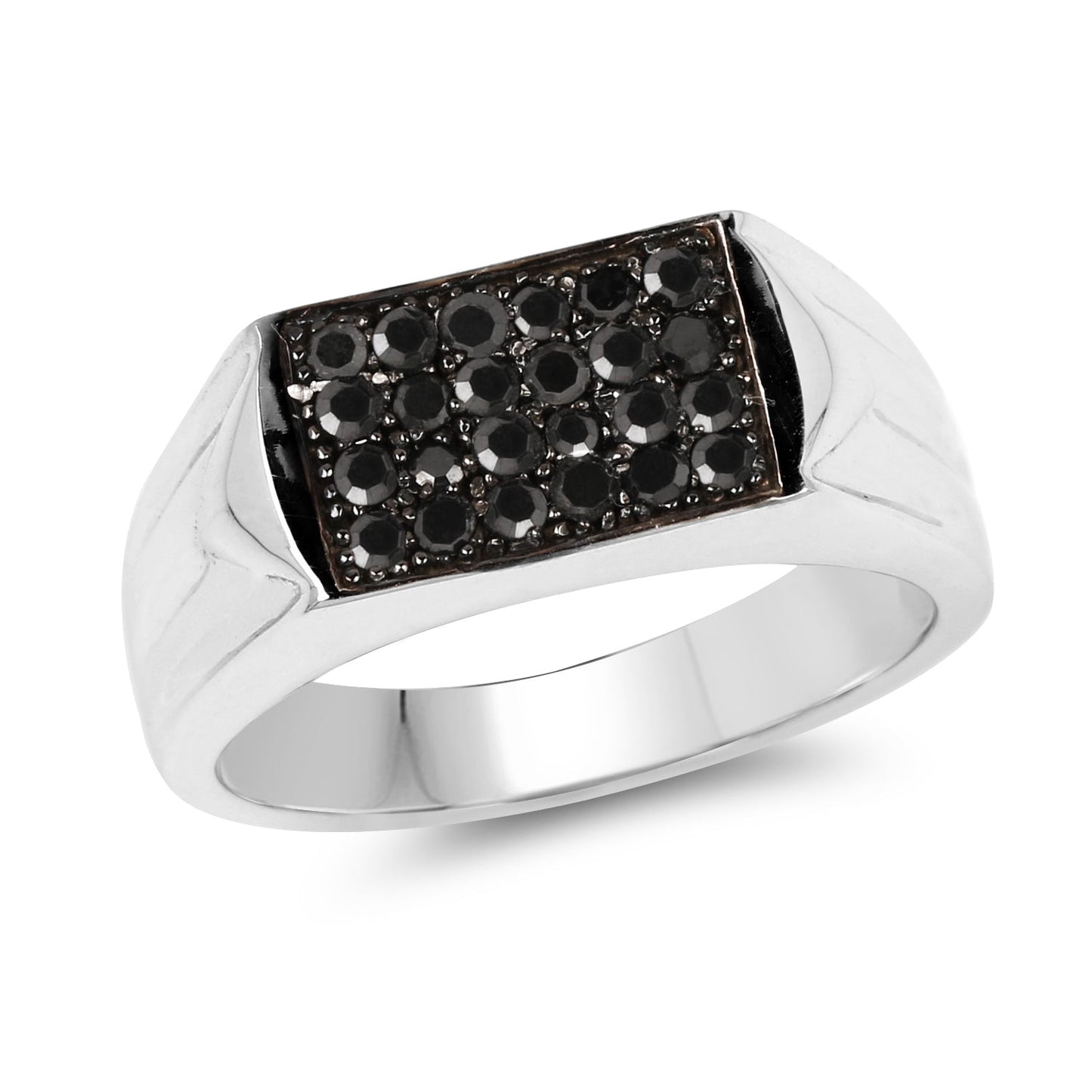 Bague de fiançailles en argent sterling avec diamant noir véritable de 0,42 carat