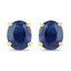 Pendientes de zafiro azul genuino de 0.68 quilates en oro amarillo de 14 quilates