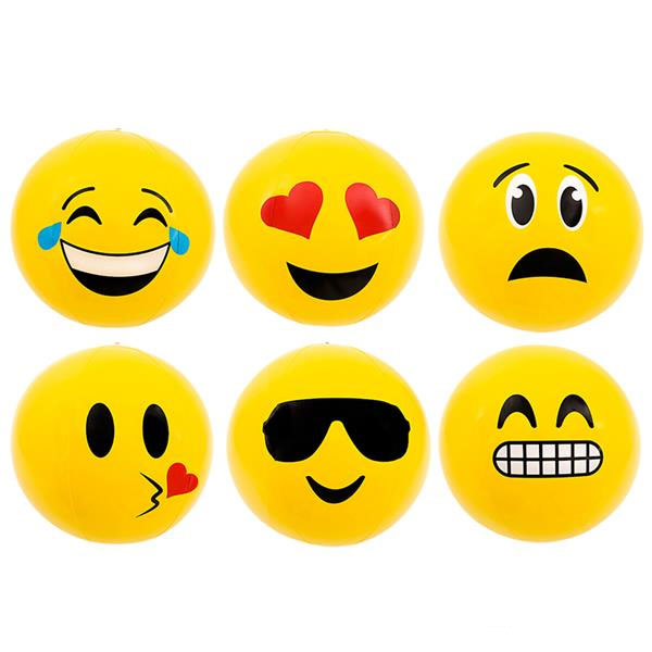 Boule de plage Emoji 12" - Pack de 12