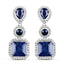11.62 Carat Dyed Sapphire Sterling Silver Earrings