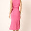 Robe midi à bretelles larges avec fente latérale
