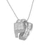 Collier Pendentif Double Boucle en Diamant en Or Blanc 14K