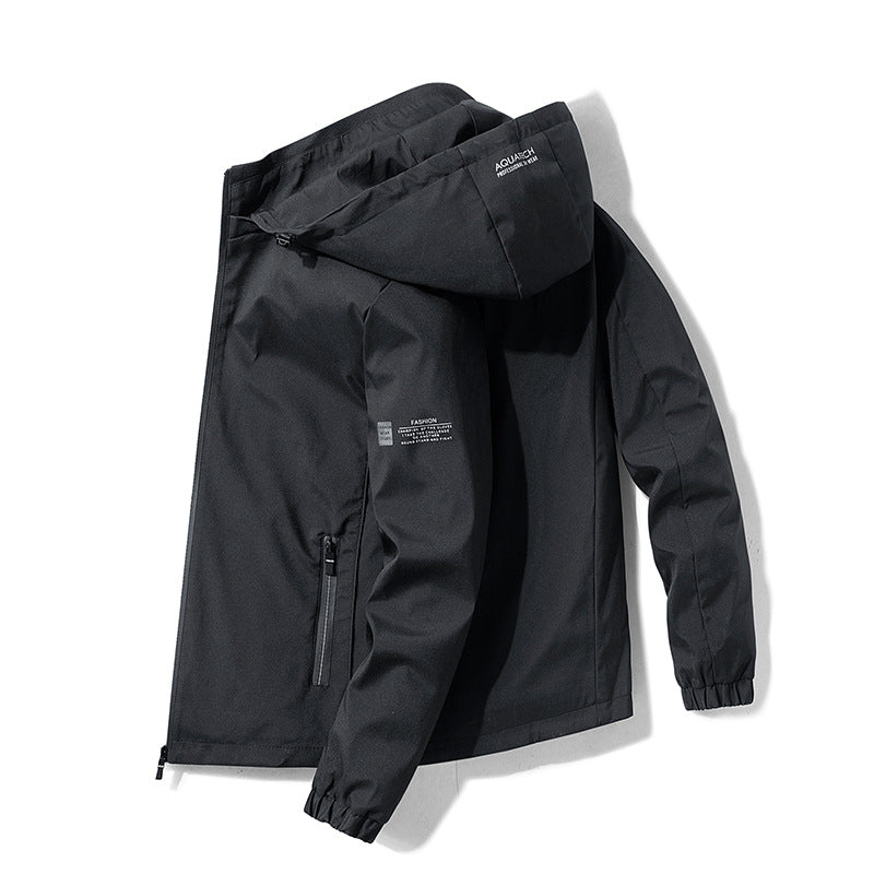 Veste de plein air coupe-vent à capuche détachable décontractée
