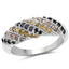 0.63 Carat Genuine Champagne, Yellow & Black Diamond Sterling Silver Ring